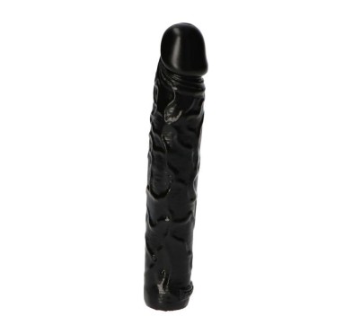 Czarne dildo żylaste analne wodoodporne 16,5 cm